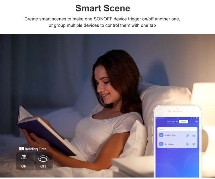 Smart wall switch with tempered glass touch panel, 120mm mounting hole spacing, white finish