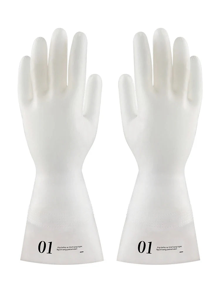 Long nitrile rubber gloves for dishwashing, resistant to acids and alkalis
