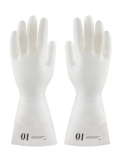 Long nitrile rubber gloves for dishwashing, resistant to acids and alkalis