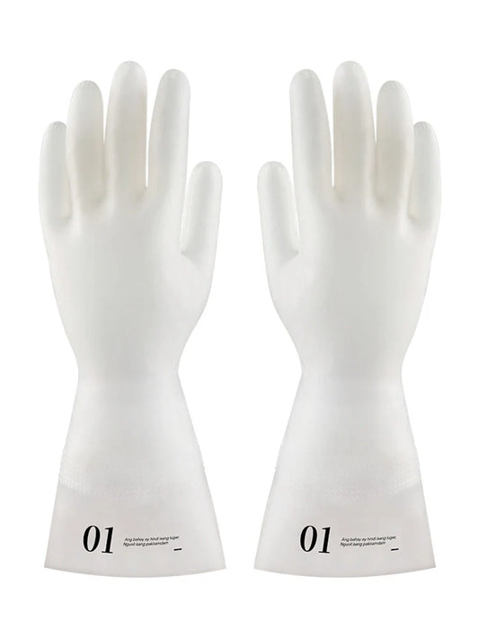 Long nitrile rubber gloves for dishwashing, resistant to acids and alkalis