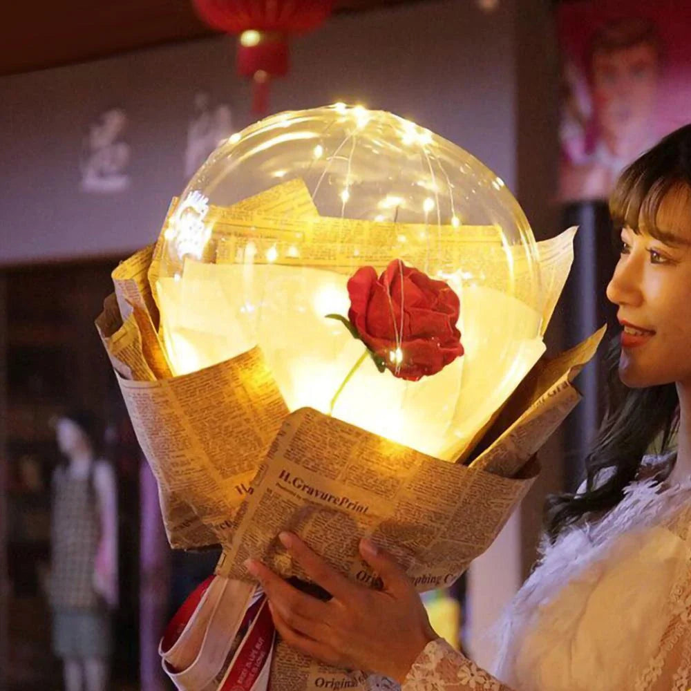 LED luminous balloon rose bouquet in various colors for Valentine's Day decorations