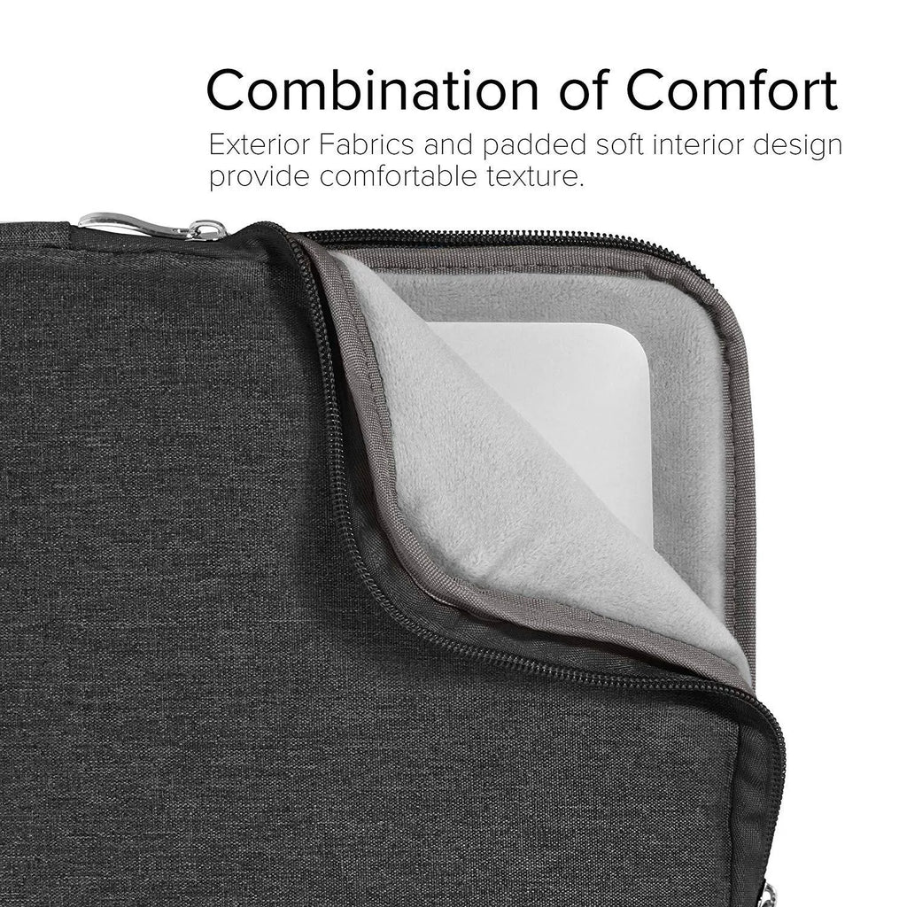 Canvas handbag style protective case for a Pro 12.9 tablet in grey colour.