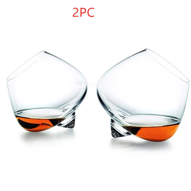 Crystal whiskey glass with wide belly for enhanced aroma and flavour