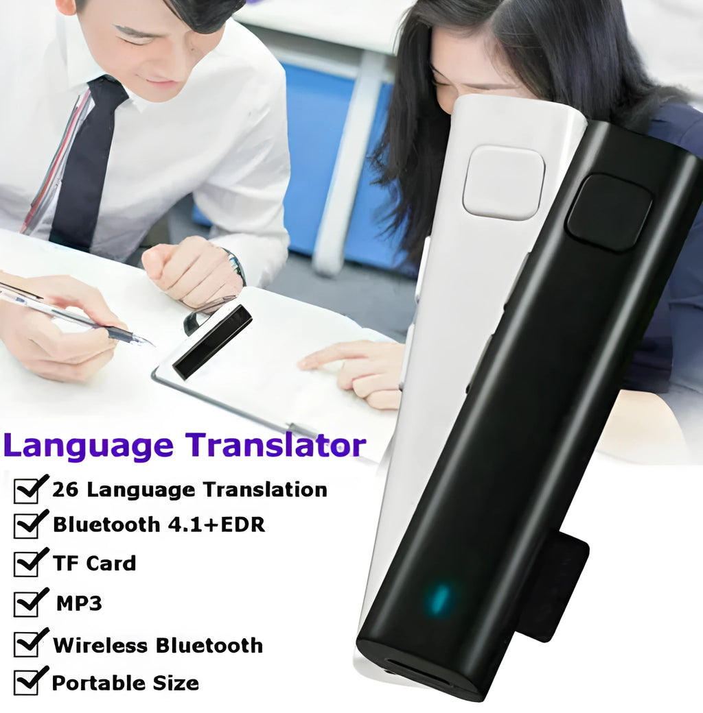 VBESTLIFE XD03750 smart instant voice translator mini Bluetooth real time translation device black colour