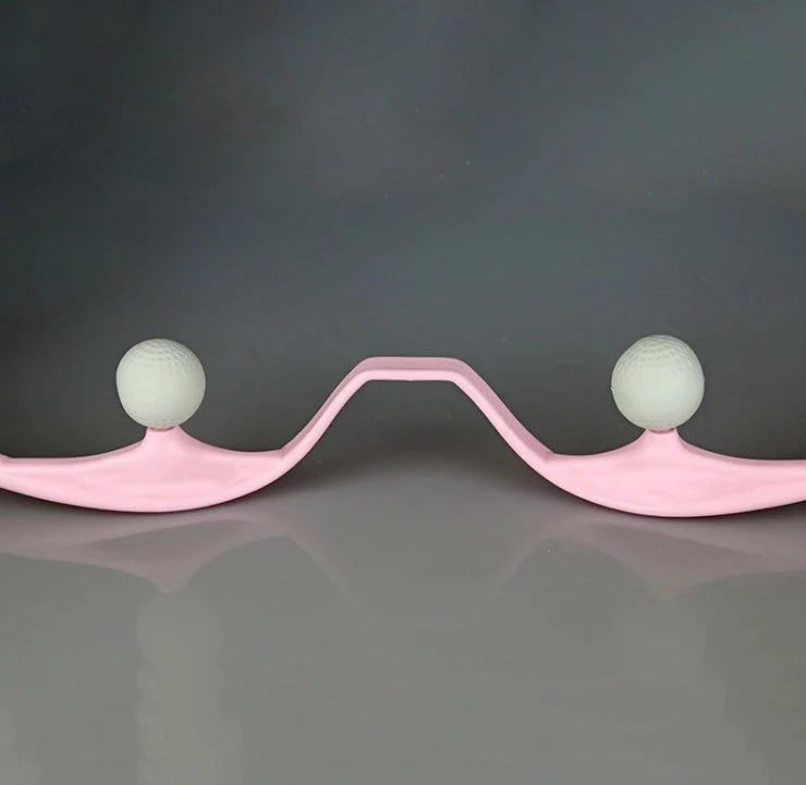 Adjustable neck massager in pink, blue, and green for deep tissue relief