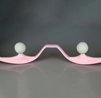 Adjustable neck massager in pink, blue, and green for deep tissue relief