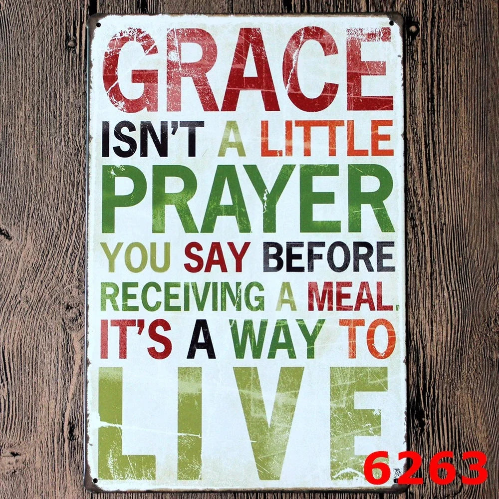 Retro tin decorative painting for living room wall decor