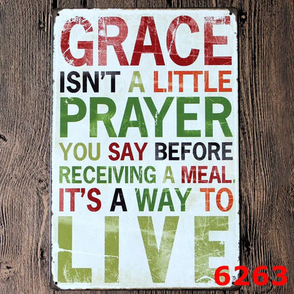 Retro tin decorative painting for living room wall decor