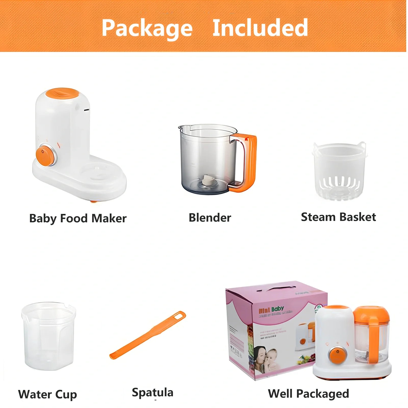 Smart baby food processor with steam cooking function and 190ml capacity in light green colour