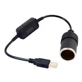 Electronic dog car cigarette lighter with USB retractable line 30cm copper wire black