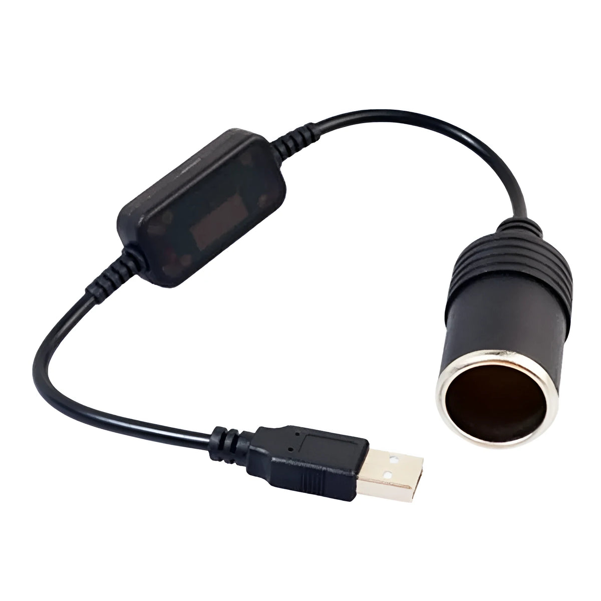 Electronic dog car cigarette lighter with USB retractable line 30cm copper wire black