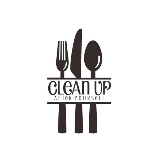 English Proverbs Wall Stickers featuring a knife and fork design