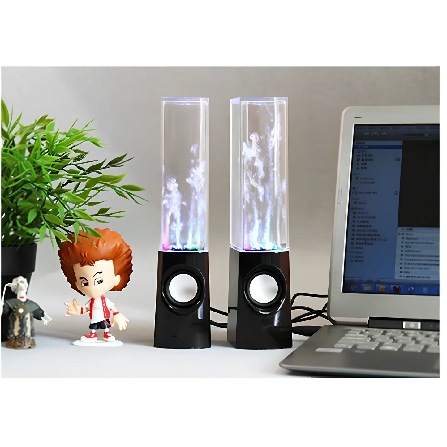 Wireless dancing water speaker with LED lights showing water column synchronised to music
