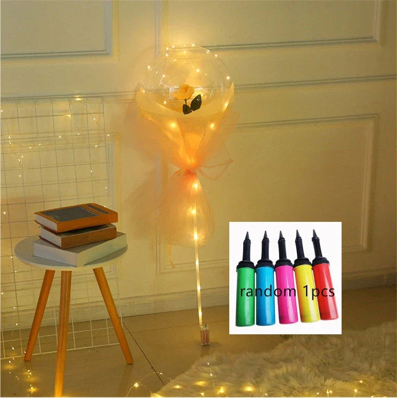 LED luminous balloon rose bouquet in various colors for Valentine's Day decorations
