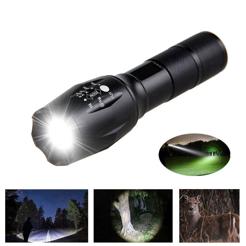 Portable Mini LED Zoom Flashlight with adjustable focus for outdoor use