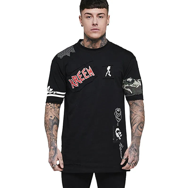 Men's loose fit cotton short sleeve t-shirt in black and white options
