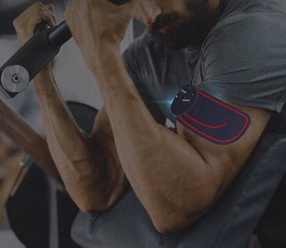 Smart fitness home rechargeable muscle stimulator with 8 abdominal electrode pads and curved red line technology