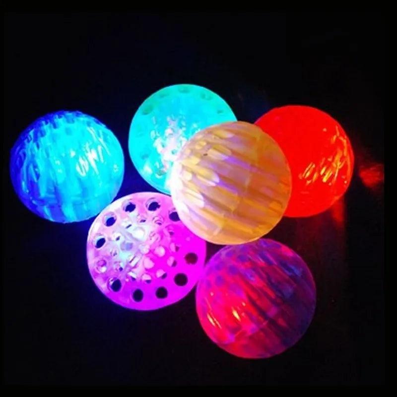 Blue TPR high-elastic honeycomb luminous dog toy ball on white background