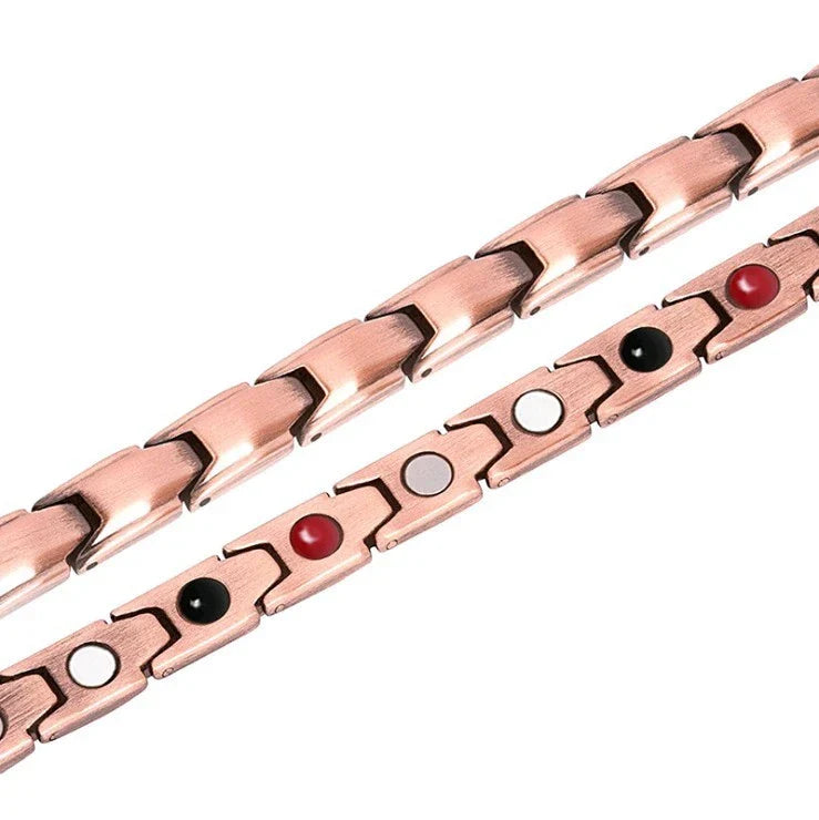 Stylish therapy bracelet with metal design for arthritis pain relief, weight loss, and energy boost