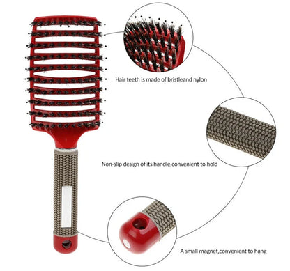 Ultra-Soft Detangling Hair Brush with Scalp Massage - Premium Bristles and Nylon for Effortless Tangle-Free Hair