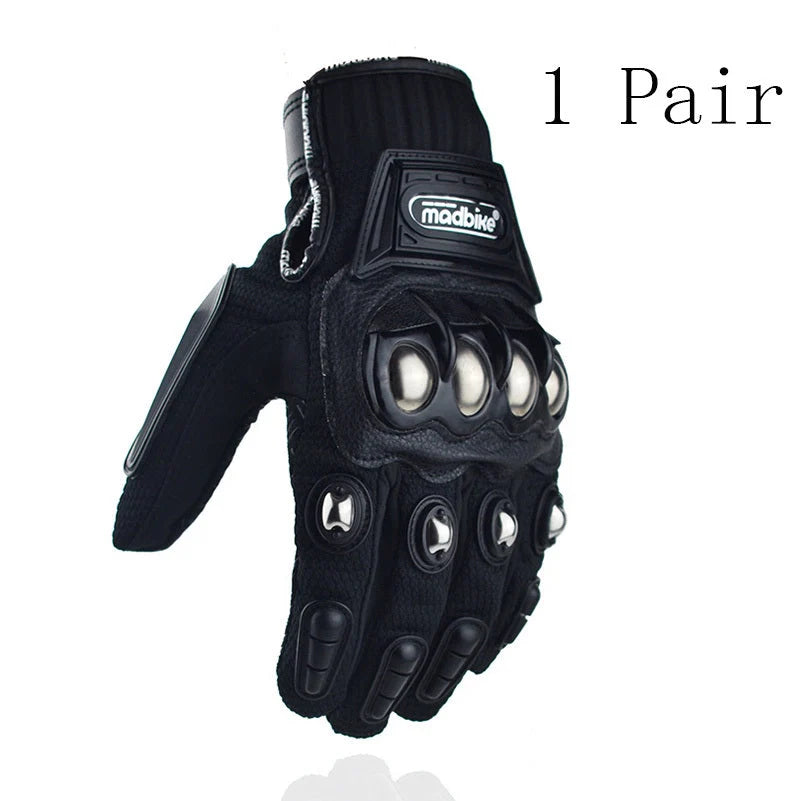 Alloy protective off-road motorcycle gloves with anti-skid palm design