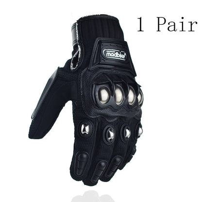 Alloy protective off-road motorcycle gloves with anti-skid palm design
