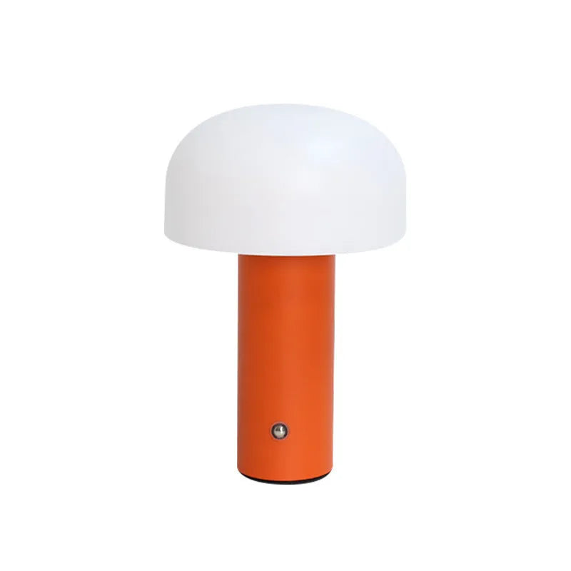 USB-powered table lamp with charging port in black, green, orange, or white colour options.