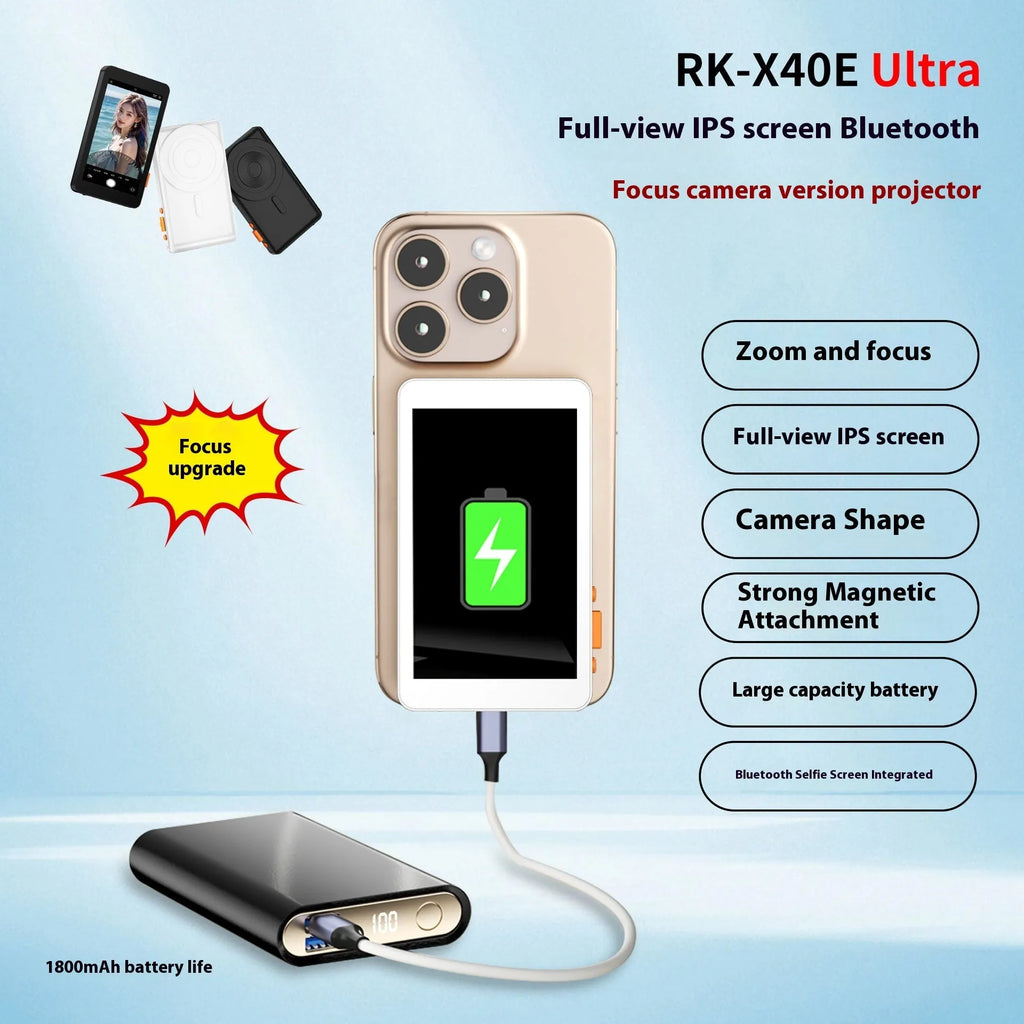 RK X40E Ultra wireless magnetic multi-monitoring device with 4-inch screen in black plastic