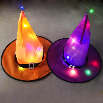 Glowing witch hat with LED lights for Halloween decor