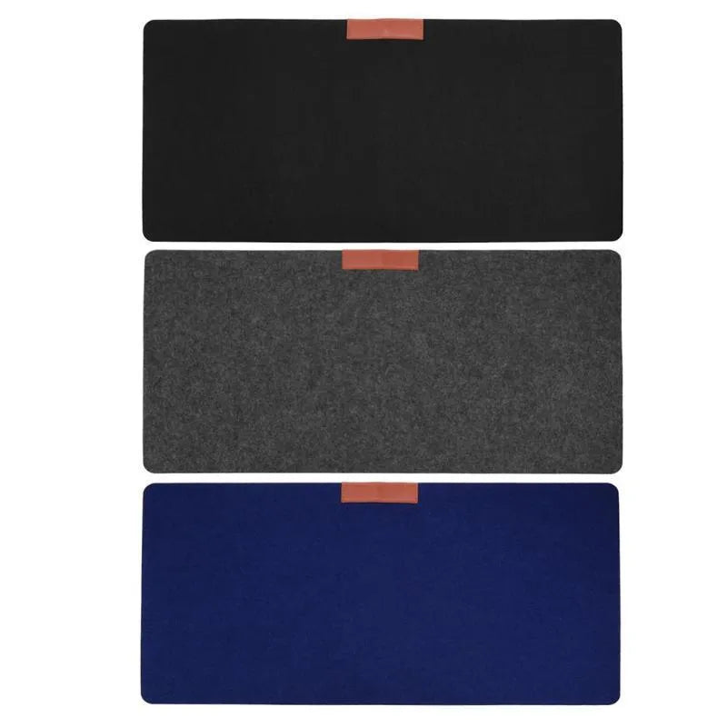 Felt gaming keyboard pad desk mat in dark grey, 30x60cm, single-sided felt with printed design