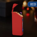 USB charging double arc lighter in silver zinc alloy with ice noodle finish on white background
