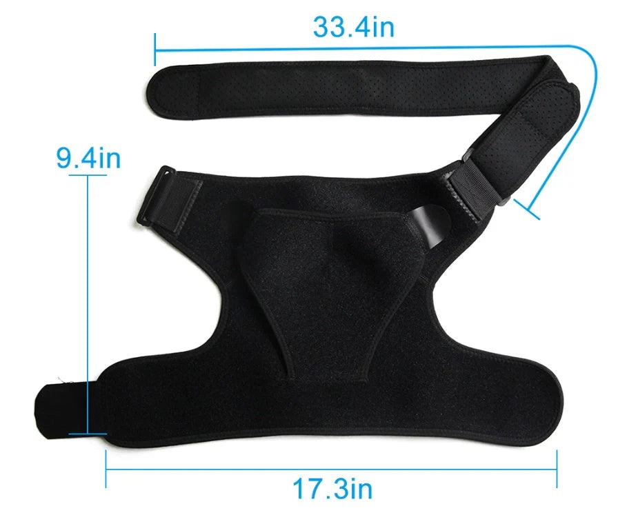Adjustable neoprene shoulder support brace for arthritis and dislocation pain relief