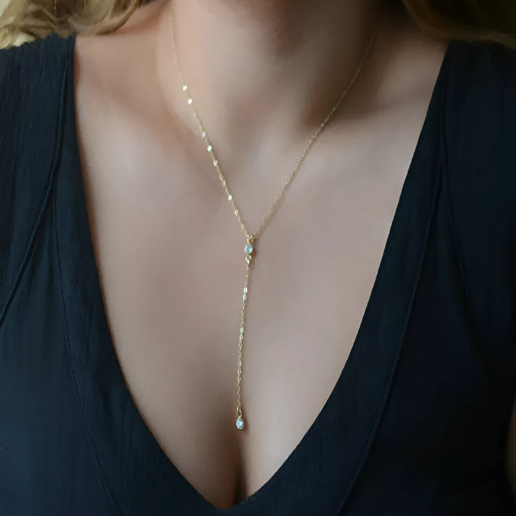 Gold geometric alloy pendant necklace on snake bone chain, adjustable 51-80cm
