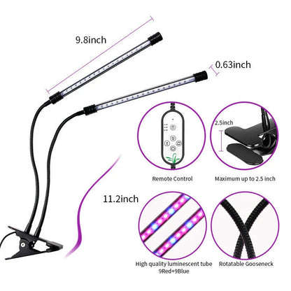 USB dimming timing plant light with stainless steel shell for indoor gardening