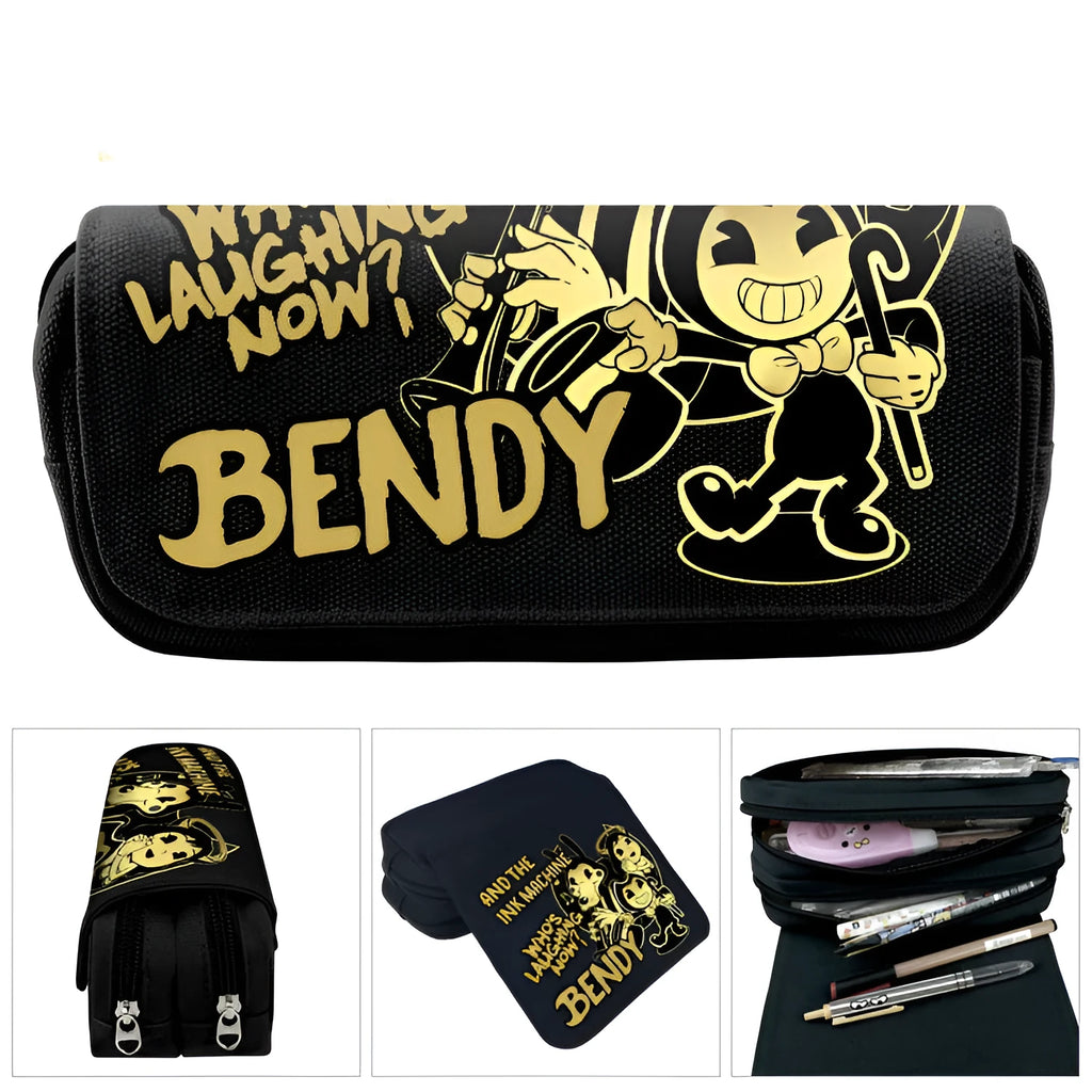 Canvas cartoon pencil case 20x9x6.5 cm student pen holder with colour options