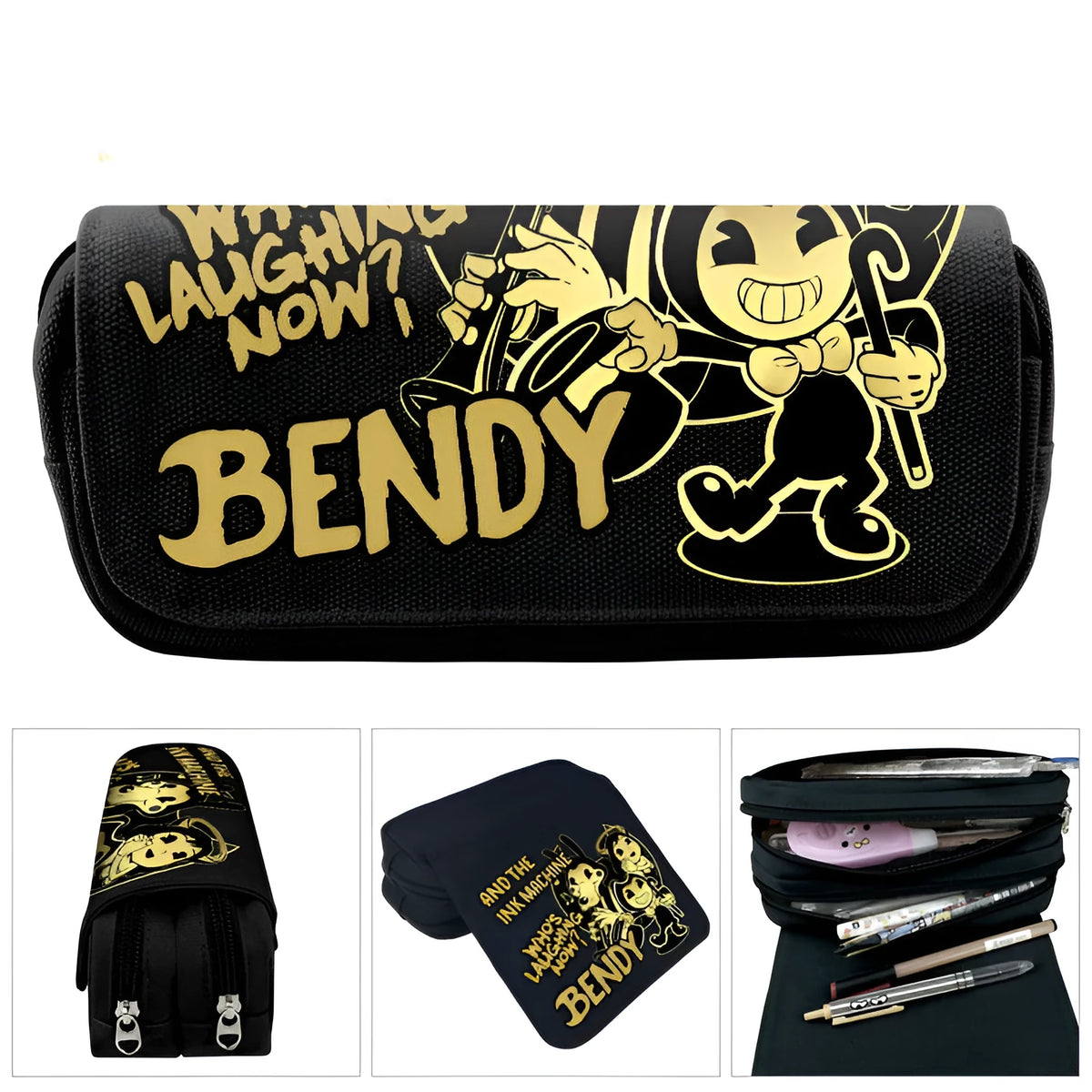 Canvas cartoon pencil case 20x9x6.5 cm student pen holder with colour options