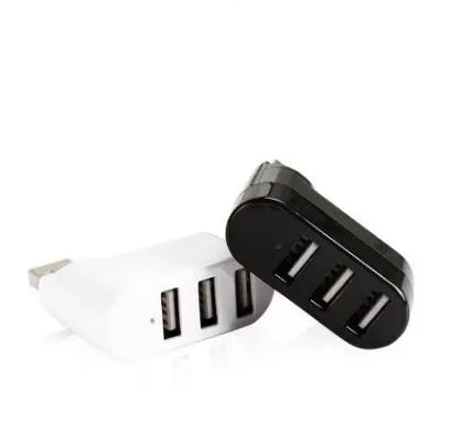 USB 2.0 hub splitter with spin colour finish in black and white options for computer port expansion