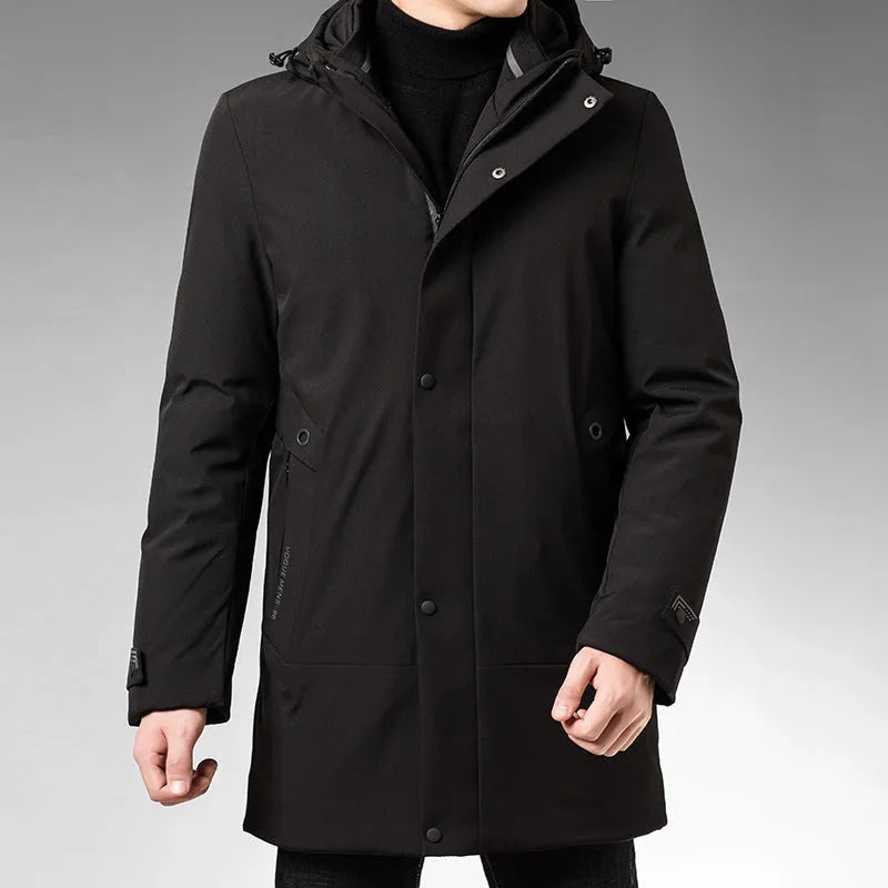 Men's polyester fibre top in Black and Green, with size options from 175 to 195, for warm everyday wear