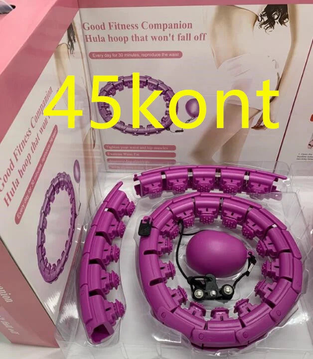 Magic Smart Hoop - Adjustable fitness hoop with massage features in pink, blue, and purple