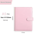 A5 PU leather zippered notebook shell in a solid colour, shown closed and flat.