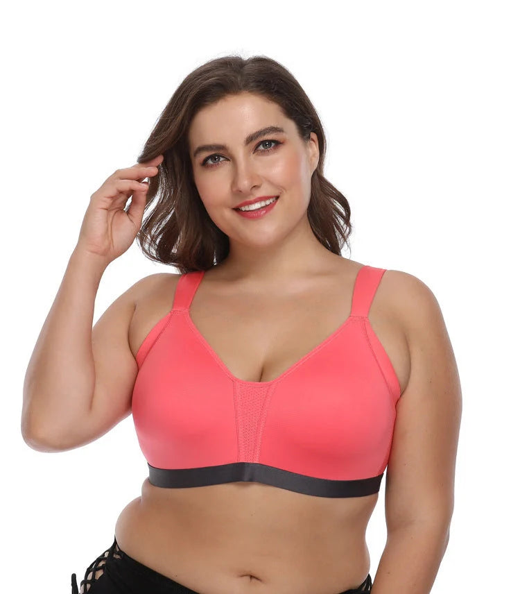 No steel collar underwear bra in polyester fiber, available in apricot, red, blue, and black
