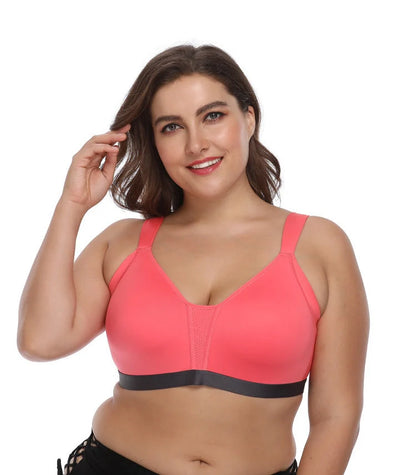 No steel collar underwear bra in polyester fiber, available in apricot, red, blue, and black