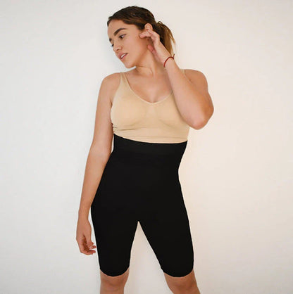 High waist nylon non-slip boxer pants with silicone strip for a stay-put fit