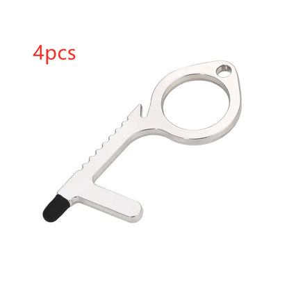 Alloy protective door opener keychain in various colours, 7.9cm in size