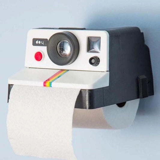 Retro Instagram camera shaped paper towel box in vibrant colors, perfect for bathrooms and cars