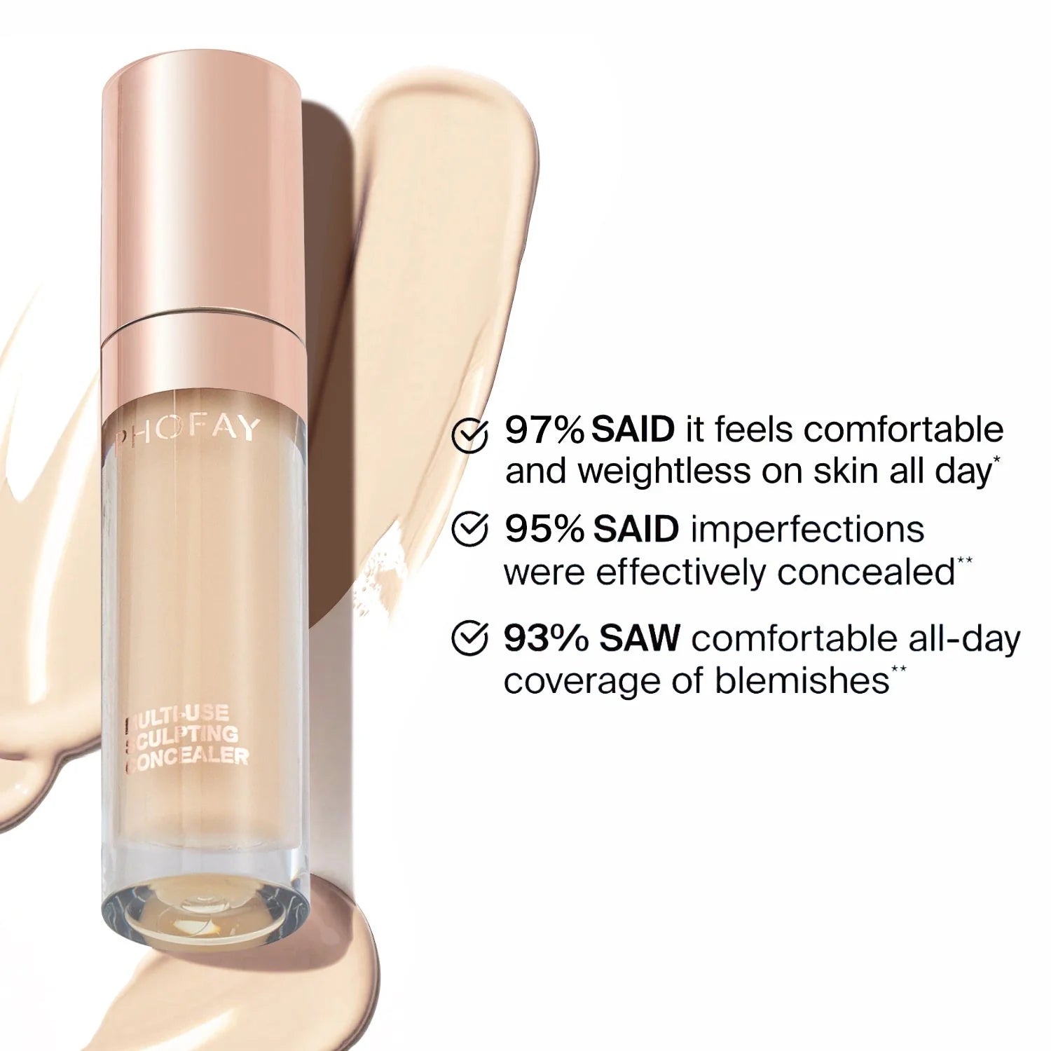PHOFAY Super Coverage Concealer in various shades for full-coverage and natural finish