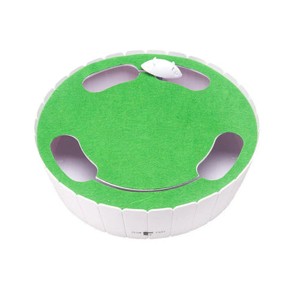 Automatic mouse cat teaser toy with remote control in green, rose red, and blue