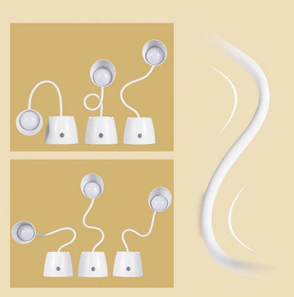 LED folding table lamp with adjustable color temperature and foldable design