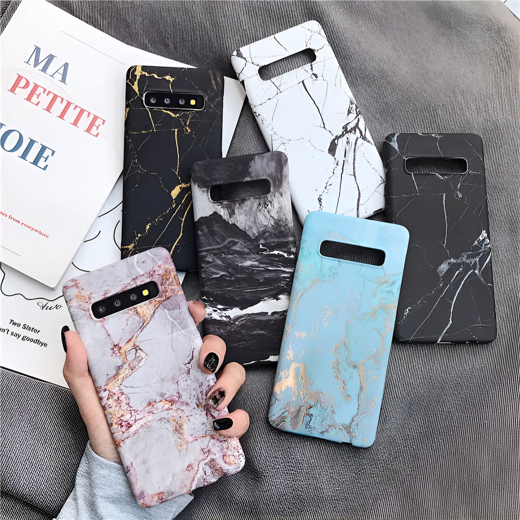 Marble pattern Samsung Galaxy phone case with polycarbonate construction