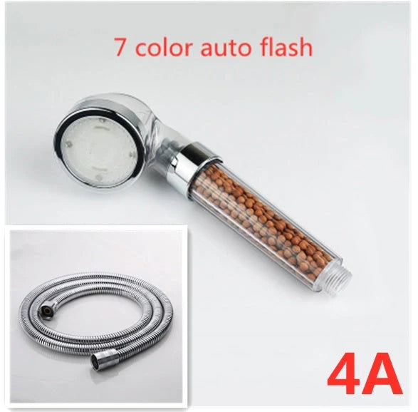 Colour-changing LED shower head with temperature sensor and high-pressure design